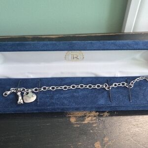 The Bradford Exchange Heart And Boxer Silver Charm Bracelet
